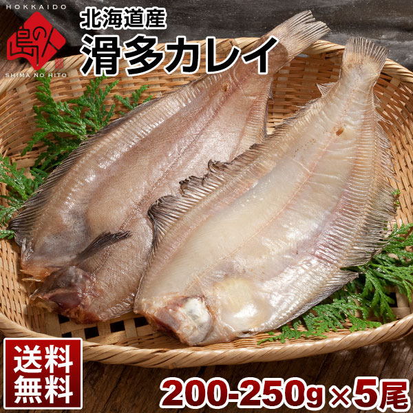 北海道産 滑多鰈(なめたかれい)200-250g 5尾セット【送料無料】 旨さの秘密は自慢の【利尻昆布】